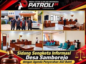 Sidang Ajudikasi Komisi Informasi Desa Samborejo dengan Agenda Penyerahan Alat Bukti